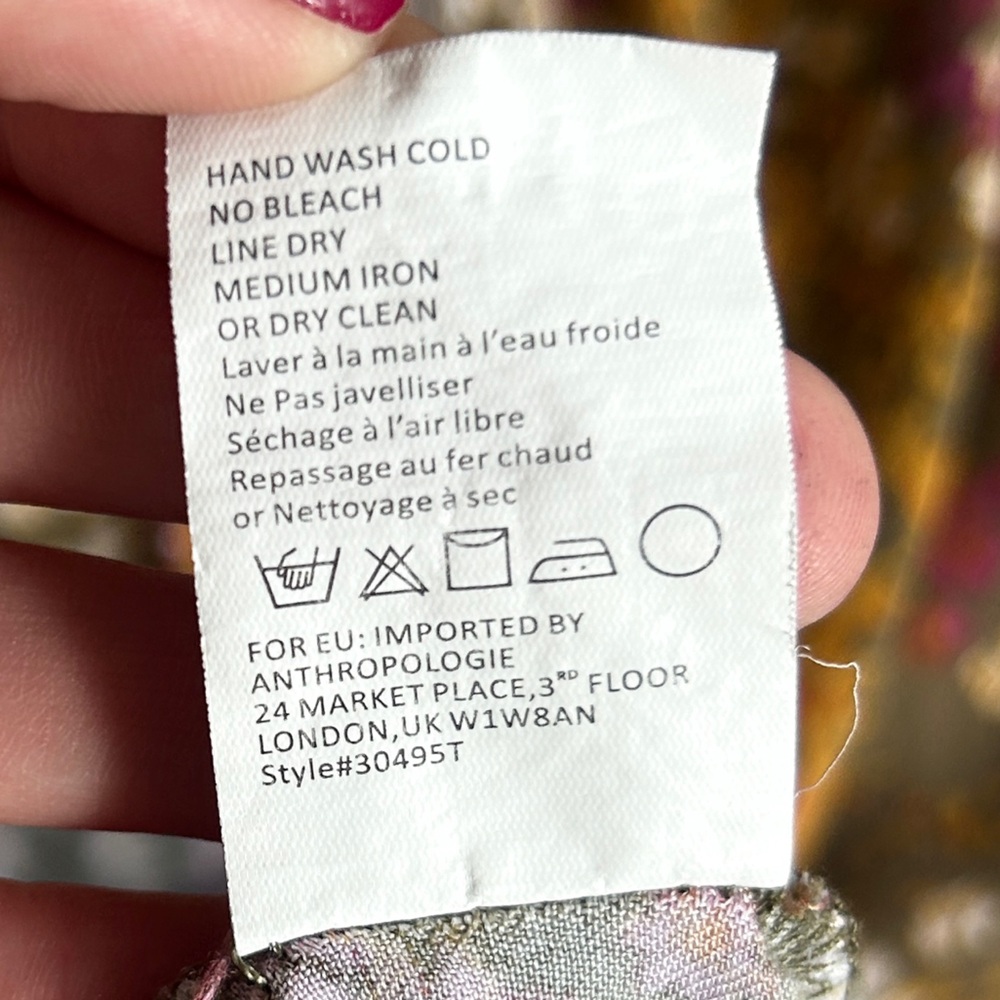 Anthropologie Tiny Shoreline Floral Midi Dress Boho Cottage Whimsy Feminine | XS - Picture 14 of 15